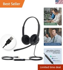 Lightweight UH34 USB-A Wired Headset with Inline Controls for Professionals picture