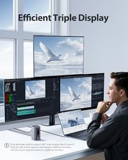 SPACE GRAY - BASEUS DOCKING STATION, SPACEMATE(WIN) 11 IN 1, TRIPLE DISPLAY, 4K picture