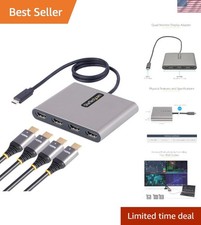 StarTech USB-C to Quad HDMI Adapter, USB Type-C to 4 HDMI Monitor Converter, ... picture