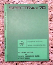 Vintage SPECTRA 70 RCA FCP-Executive Communication Macros Ref Manual Dated 1968 picture