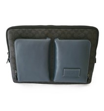 Coach CY391 Laptop Computer Padded Case Sleeve Signature Leather Charcoal Denim picture