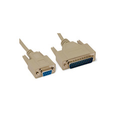 1ft Modem Cable DB9 Female to DB25 Male - Beige picture