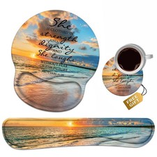 Keyboard Wrist Rest + Mouse Pad Medium, Bible Verses Proverbs 31:25 picture