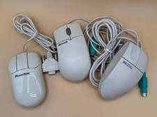Lot of 3 Vintage Wired Ball Mice Microsoft HP Magitronic PS/2 Serial TC picture