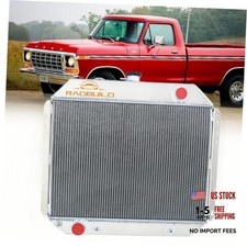 CU433 4 Row Aluminum Radiator for 1966-1979 Ford F100 F150 F250 4 Row Radiator picture