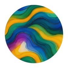 Abstract Colorful Waves Mouse Pad | Fluid Rainbow Swirl Desk Mat picture