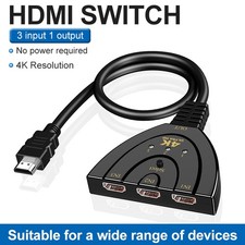 4K HDMI 1.4 Cable Auto Switch Switcher Splitter Adapter 3 In to 1 Out Devices picture