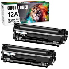 2PK Q2612A 12A Black Toner Cartridge Fits HP LaserJet 1010 1012 1018 1020 3055 picture