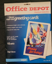 Office Depot High Gloss Half-fold Greeting Cards with Envelopes , 15 Sets picture
