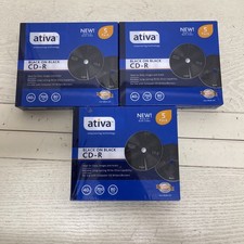 Lot of 3 Ativa Black On Black 80-min. Recordable CD-R 5 Packs NEW SEALED picture