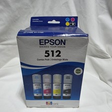 Epson 512 Ink Bottle 4-Pack for ET-7700 ET-7750 Genuine New Sealed Exp 04/2020 picture