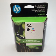 HP 64 Black & Tri-Color Standard Ink Cartridges 2-Pack X4D92AN - Exp 01/2024 picture