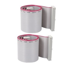 uxcell 2pcs 2.54mm 40-Pin Female to IDE PATA Flat Ribbon Cable Gray picture