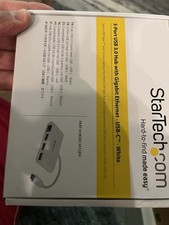 Used StarTech 3-Port USB 3.0 Hub plus Gigabit Ethernet - White HB30C3A1GEA picture