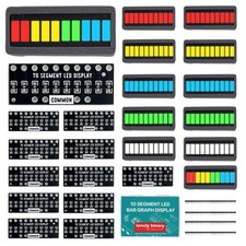12-Pack 10-Segment LED Bar Graph 6-Color Resistor PCB Case picture
