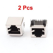 2 Pcs RJ45 Modular Jack 8P8C PCB Mount Socket Network Connectors Couplers picture