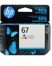 New Genuine HP 67 Color Ink Cartridges, DeskJet 1250 2700 In Date EXP 2025 picture