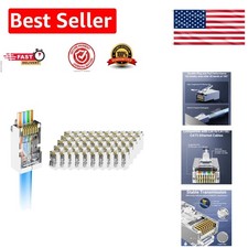 High-Performance Cat6 RJ45 Shielded Connectors – 50 Pack with Gold Plated Pins picture