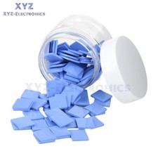 100PCS 12*12*1.5mm GPU CPU Heatsink Cooling Thermal Conductive Blue Silicone Pad picture