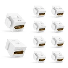 4K HDMI Keystone Jack, F2F Snap-in, for Keystone Wall Plate, 10-Pack picture