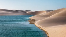 Landscape nature sand water sky ripples lake brazil cear Custom Gaming Mat Desk picture