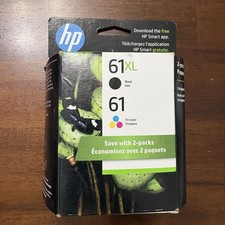 Genuine HP 61XL & 61 Ink Cartridge 2Pk Black/Tri-Color Combo picture