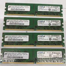 LOT OF 4 Crucial CT12864AA667-16FF 1GB DDR2 PC2-5300U-555-12 Total 4GB (4X1GB) picture