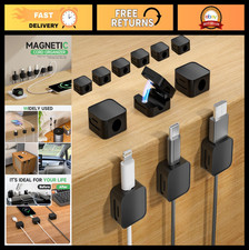 12 Magnetic Cable Clips - Under Desk Cord Management, Adhesive Organizer for Hom picture