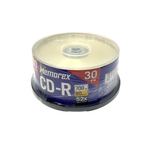 Memorex CD-R 30 Pack 700 MB 80 Minutes 52x Multi Speed New Sealed picture