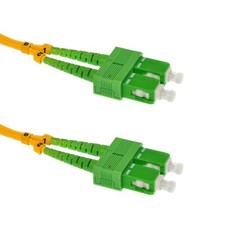 20 PACK LOT 1m SC(APC)-SC(APC) Duplex 9/125 OS2 Singlemode Fiber Yellow OFNR 3FT picture