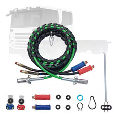 12 Ft. Semi Truck Air Lines Kit with 2PCS Glad Hands 3-In-1 Air Hoses and 7 Way picture