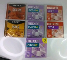 Maxell & Sony Dvd-R / Dvd+RW Mixed Lot Of 9 4.7 GB 120 Min picture