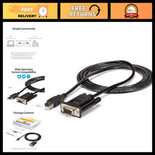 6ft USB to Serial RS232 Adapter Cable, Null Modem, TAA Compliant, PC Connection picture