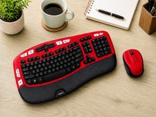 Logitech Comfort Wave K350 RED Wireless Keyboard M325 Combo Unifying Receiver picture