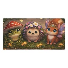 Kawaii Whimsical Forest Creatures Gaming Mouse Pad Desk Mat Fairycore Art picture