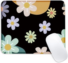 Flowers Square Mouse Pad with Non-Slip Rubber Base,Home Office Decoration picture