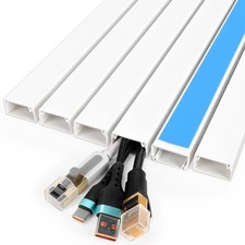 87in Cord Hider Kit Paintable Cable Raceway for Wall Mount TV Wire Covers 6 Pcs  picture