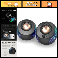 USB-C Computer Speakers with Bluetooth 5.3, RGB Lighting, Compact Design picture