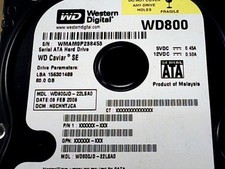 Western Digital HDD WD800 WD800JD-22LSA0 HSCANTJCH 80GB SATA 1 3.5 picture