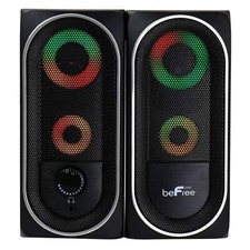 beFree 2.0 Computer Gaming Speakers BFS-06 for Desk Shelf w Color LED Lights picture