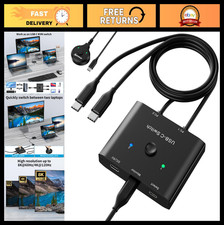 Bi-Directional USB C Switcher for 2 Computers, 8K@60Hz, 4K@120Hz, 10Gbps Data Tr picture