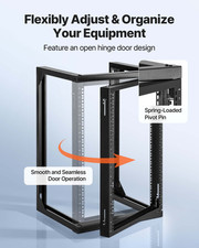 15U Wall Mount Server Rack Open Frame Network Rack 150 lbs 180 Degrees picture