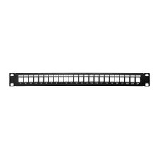 Royal Racks 24-Port 1U Keystone Panel AV Rack Patch Panel Black Steel picture