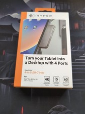 Hyper Hyperdrive 4-In-1-USB-C Hub For iPad Pro & ipad air -Grey- **Open Box** picture