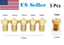 5Pcs 0.2/0.3/0.4/0.5/0.8mm Brass Nozzle 1.75mm 3DPrinter V5 V6 J-Head Hotend picture