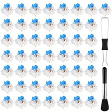 50 Pcs Blue Keyboard Switches, 3Pin Clicky Tactile Mechanical Keyboard Switch... picture