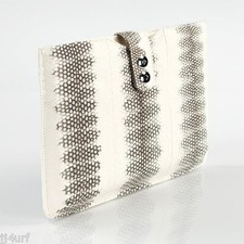 Luxurious Tablet Sleeve Made from Genuine White Sea Snake Leather, Strap, Croton picture