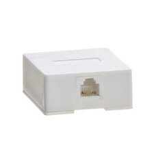 Telephone Surface Mount Box RJ11 6P4C White Phone Keystone Wall Box 1 Port Box picture