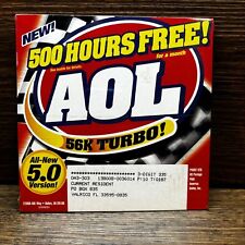 VINTAGE 1999 AMERICA ONLINE 500 hours 56k Turbo 5.0 *sealed* CD-ROM picture