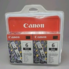 Canon Black Ink BCI-6BK 6 Cartridge GENUINE NEW. TWO Cartridges NIP Sealed picture